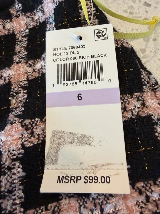 CeCe Rich Black and Pink Checked Ruffle Hem Skirt 6 - Picture 2 of 5